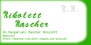 nikolett mascher business card